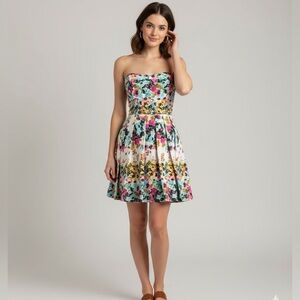 Guess floral Strapless dress Y2K‎ Size 8